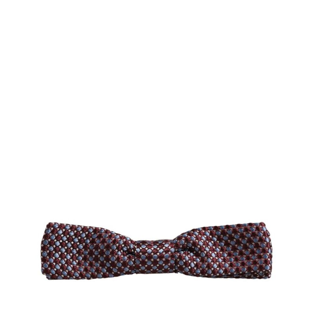 Dolce & Gabbana Blue Burgundy Woven Adjustable Neck Papillon Bow Men's Tie